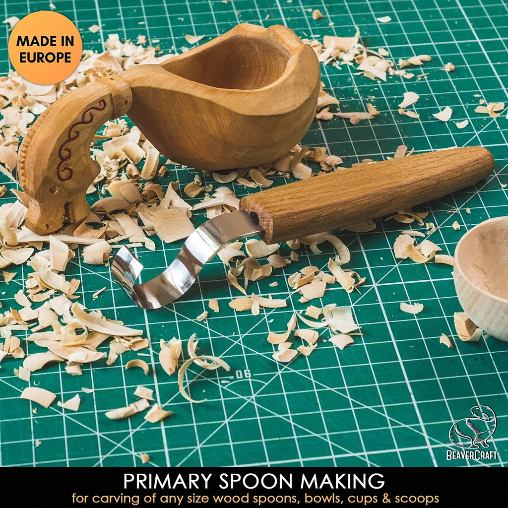 SK2L - Left Handed Spoon Carving Knife 30 mm – BeaverCraft Tools