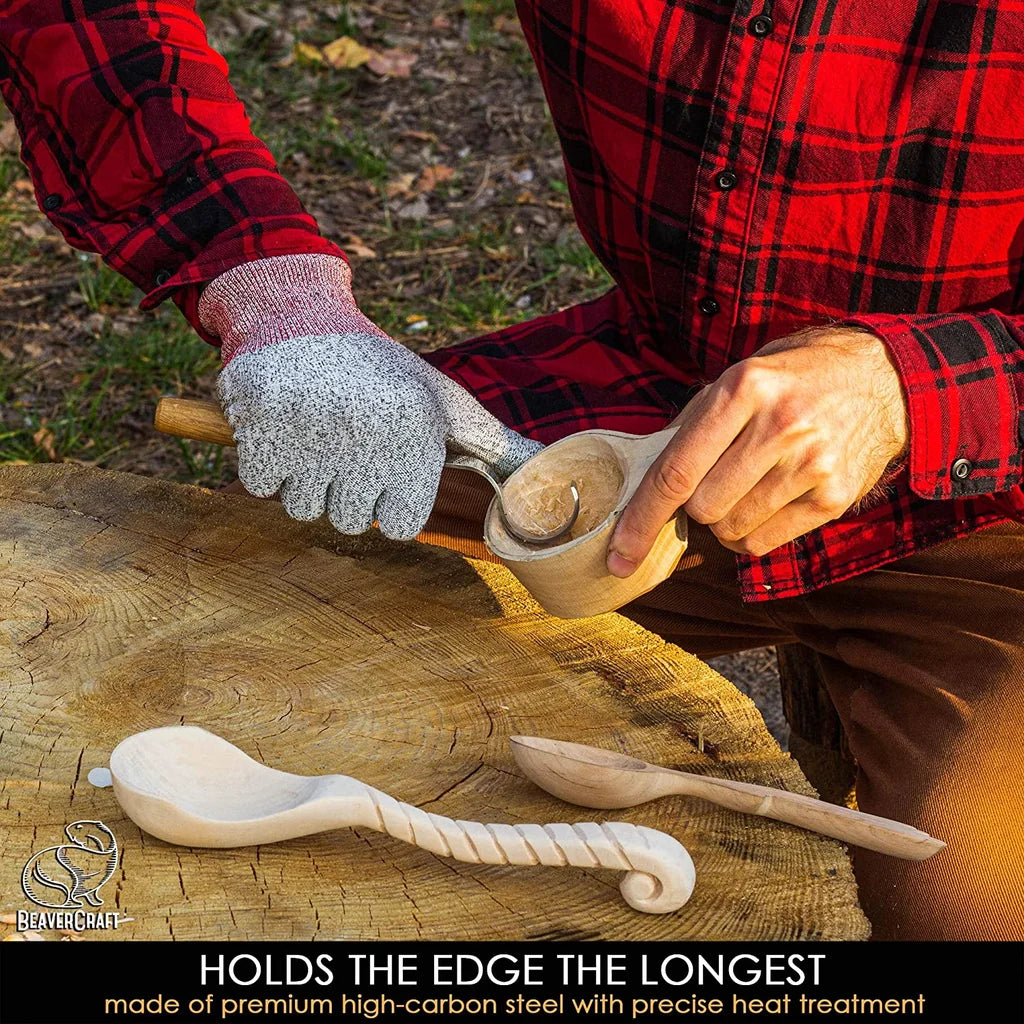 Big diameter hook knife for wood carving
