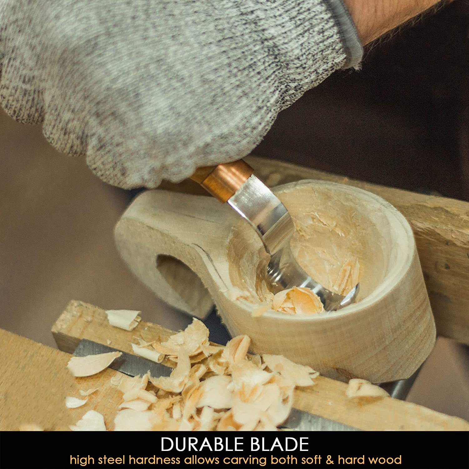 Buy SK5 – Spoon Carving Knife Deep Cut Bevels Oak Handle - BeaverCraft –  BeaverCraft Tools