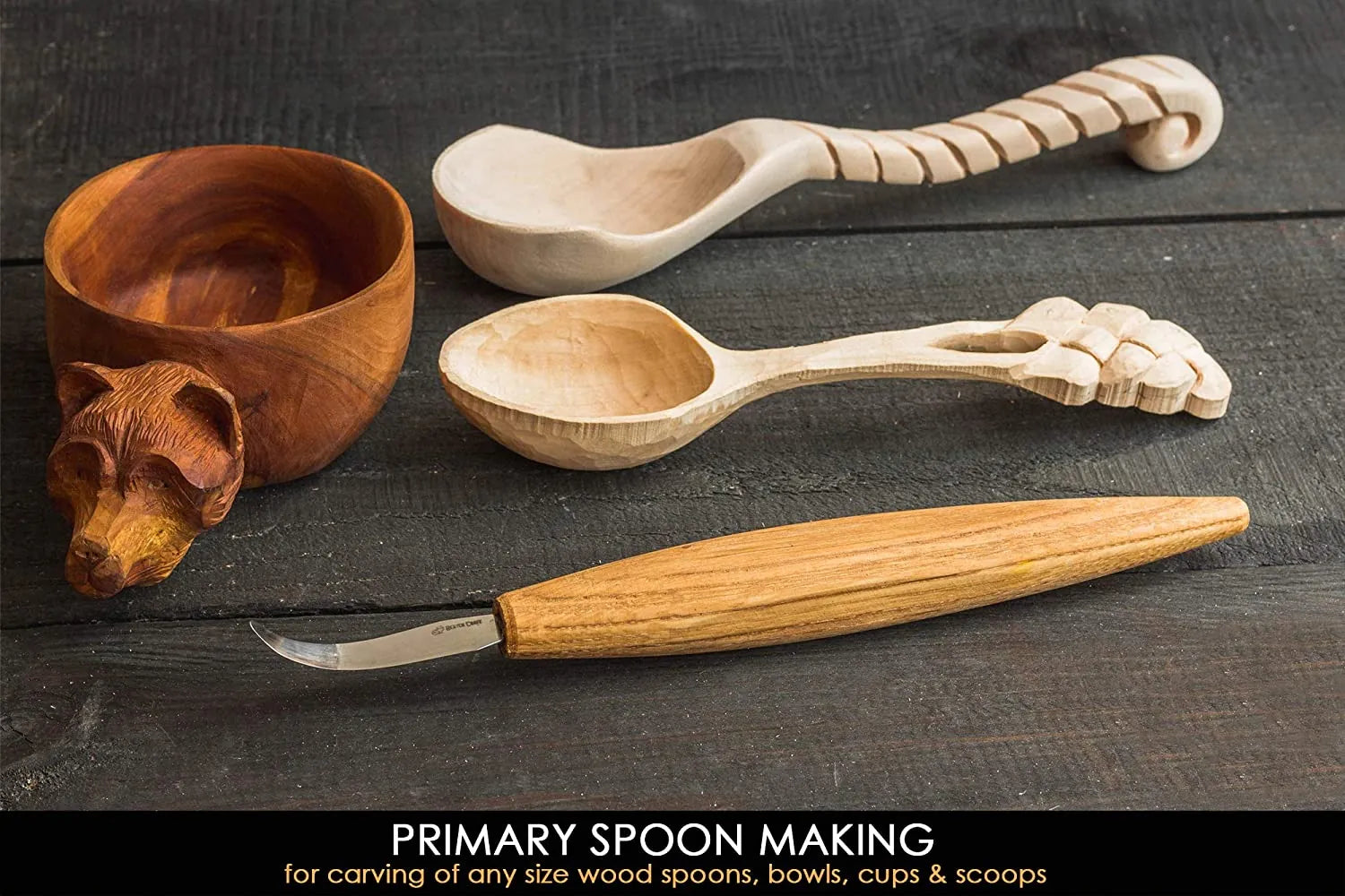 Knife for kuksa bowl spoon