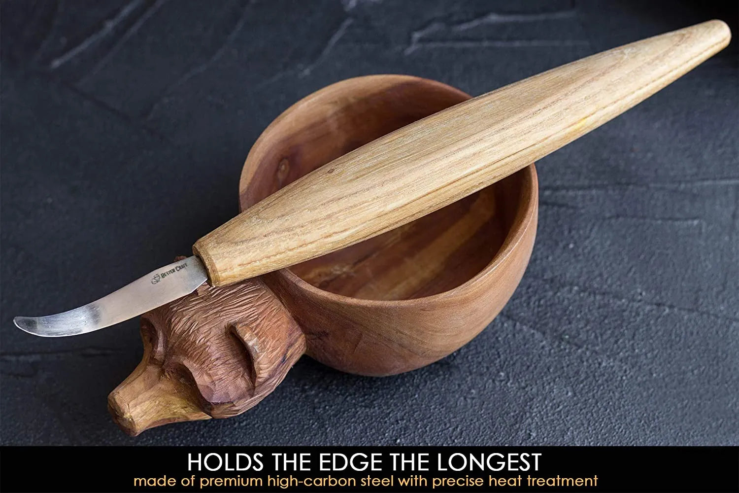 Spoon carving knife, Right-handed, Tight curve longer handle, Whittling  knife, Fresh wood carving, Handforged, Handcarving - The Spoon Crank