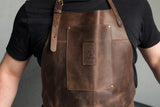 AP2X – Adjustable Brown Leather Work Apron
