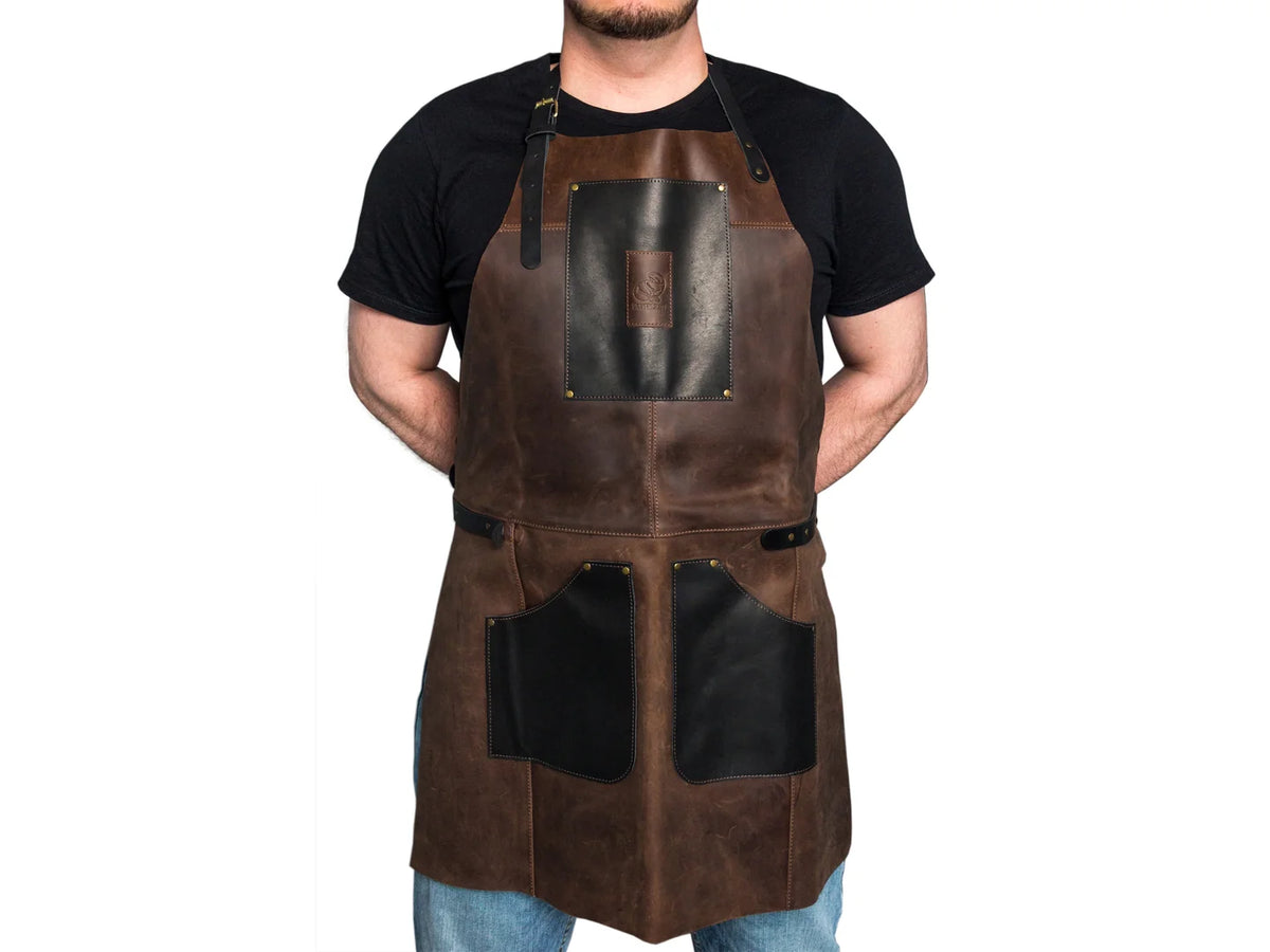 AP3X – Adjustable Black&Brown Leather Work Apron