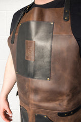 AP3X – Adjustable Black&Brown Leather Work Apron