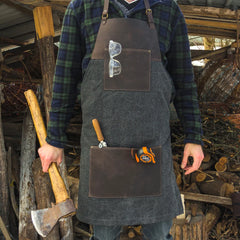 AP4 – Adjustable Canvas and Leather Work Apron