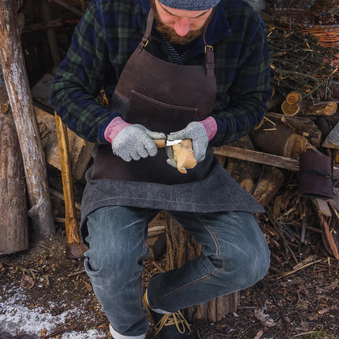 Canvas & Leather Carving Apron – BeaverCraft Tools