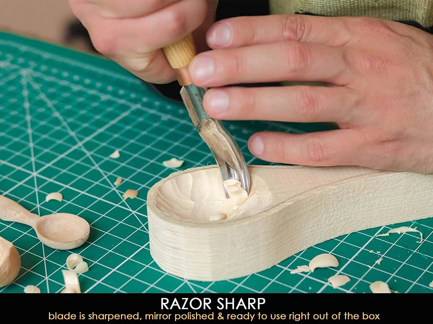 Buy bent gouge wood carving chisel online - BeaverCraft – BeaverCraft Tools