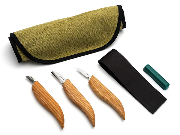 3-Piece Wood Carving Set – Wood Carving Knives for Detail Work in Tool Roll – S06