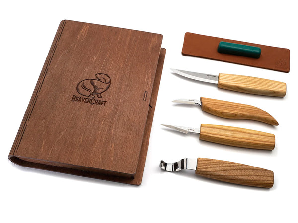 Set de 4 cuchillos en estuche de libro (zurdo) - S09L book