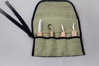 4-Piece Wood Carving Knife Set  – Whittling, Detail & Spoon Carving Knives Set in Tool Roll – S09