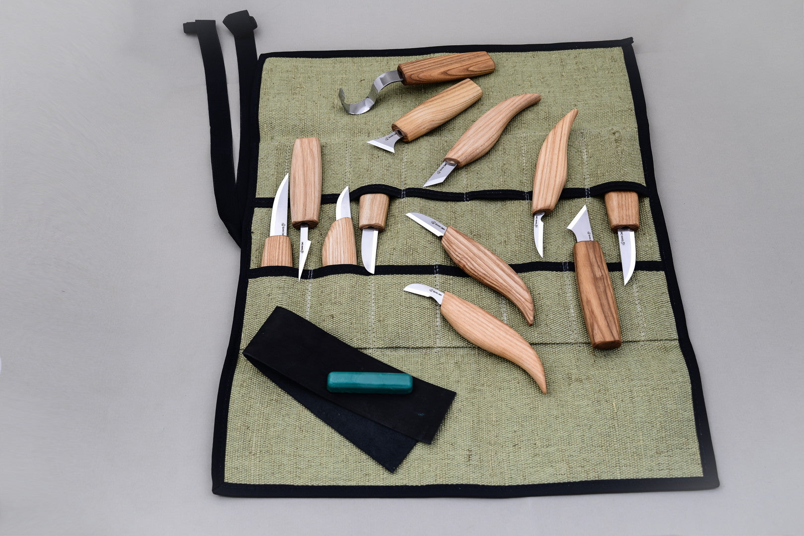 Professional left handed wood carving set with sharpening accessories –  BeaverCraft Tools