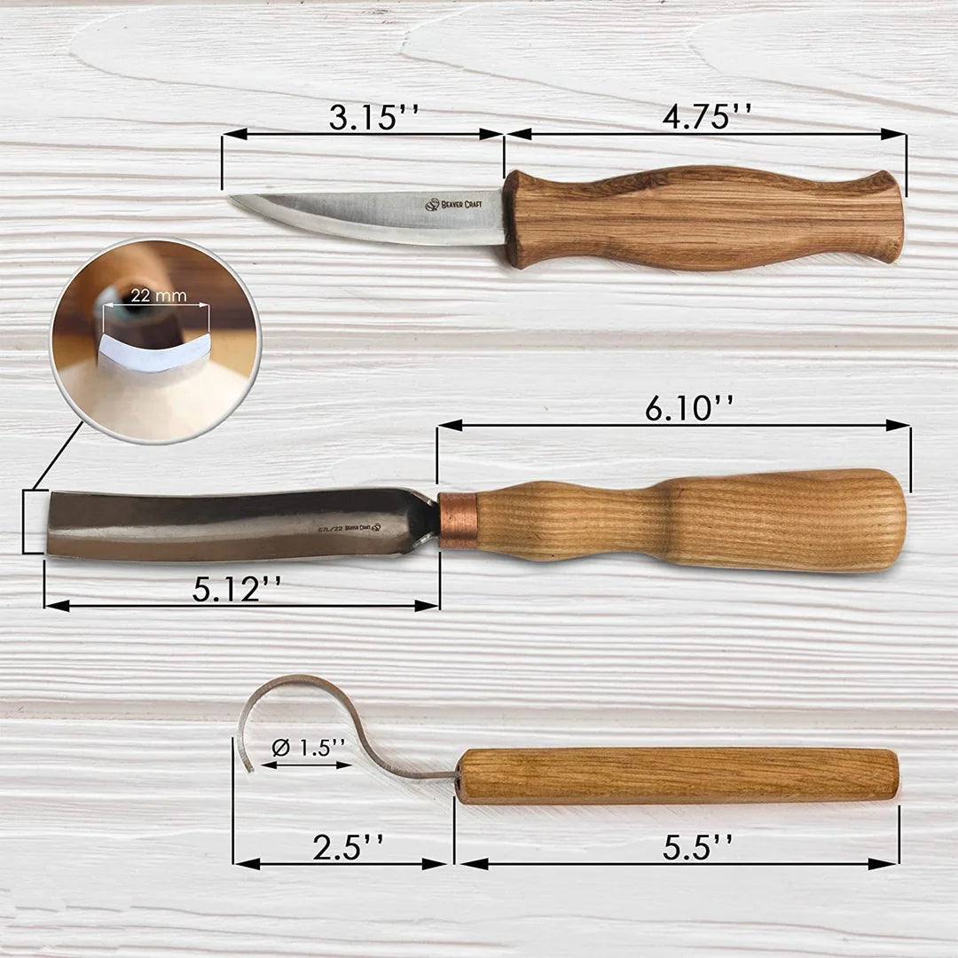 Spoon Carving Set Wood Carving Tools TOP Woodcarving Tool Set Spoon Knives  Crooked Knife Gouge Carving Tools Hook Chisels Beavercraft S47 