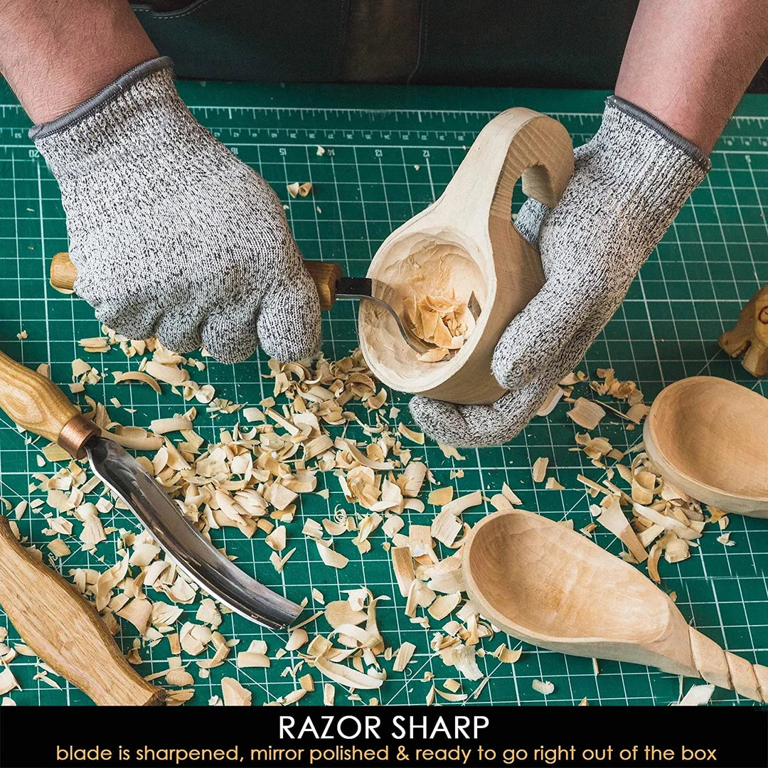 Wood Carving Tools Kit Wood Carving Set Wood Carving Hook Knife Set Spoon  Carving Tools Spoon Knife Set Bowl Scoop Cup Carving Tools Wood Gouges (Spoon  Carving Kit) 