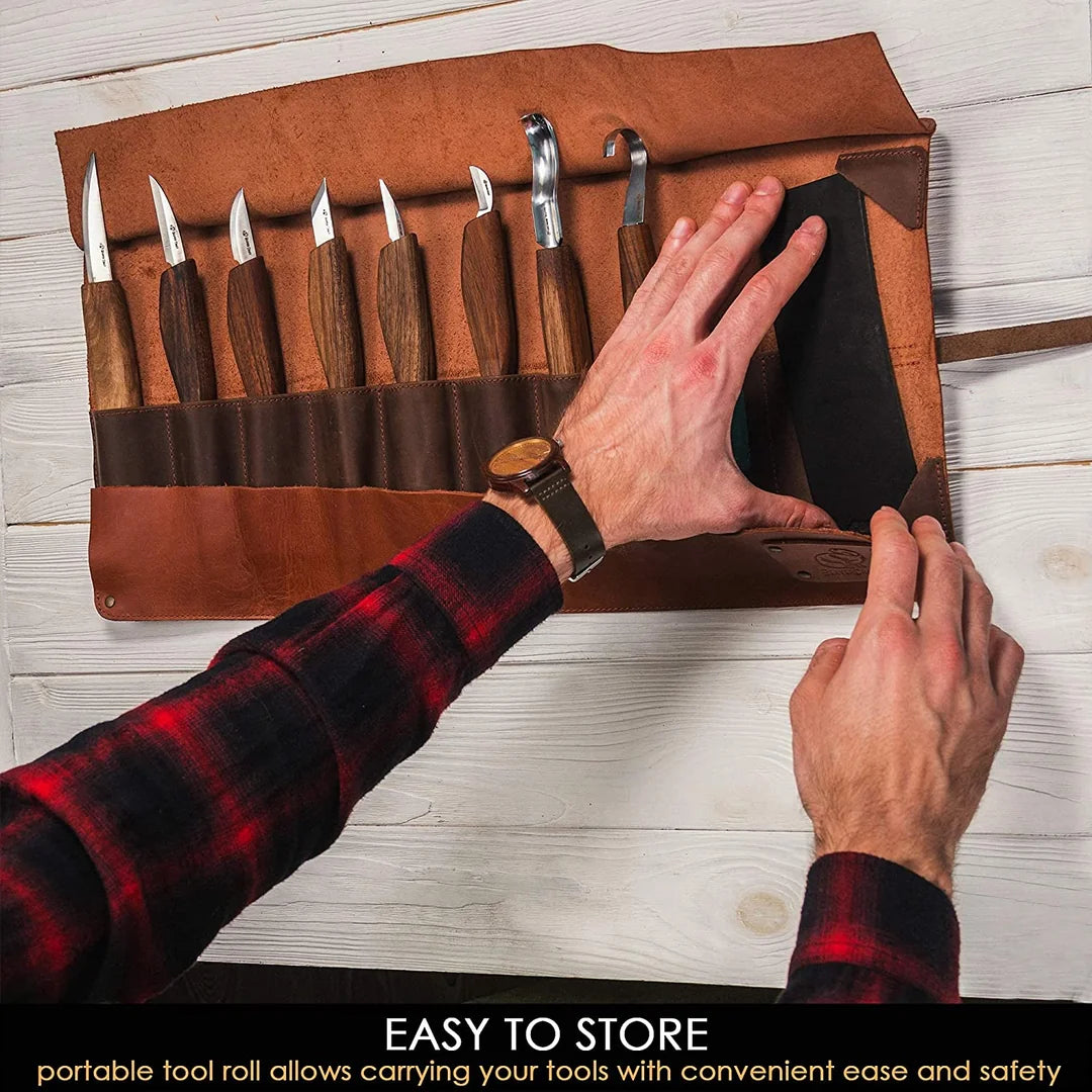 Buy S18X - Deluxe Wood Carving Set With Walnut Handles online