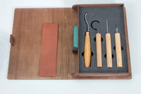 Set para tallado de cuchara de 4 herramientas en estuche de libro (zurdo) - S19L book