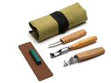 S38L - Spoon Carving Kit Wood Carving Tools with Leather Strop (Left handed)