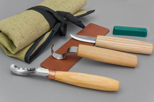 Kit de Tallado de Cucharas Herramientas de Tallado en Madera con Correa de Cuero - S38