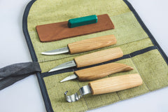 S48L - Holzschnitzwerkzeug-Set zum Löffelschnitzen (Linkshänder)