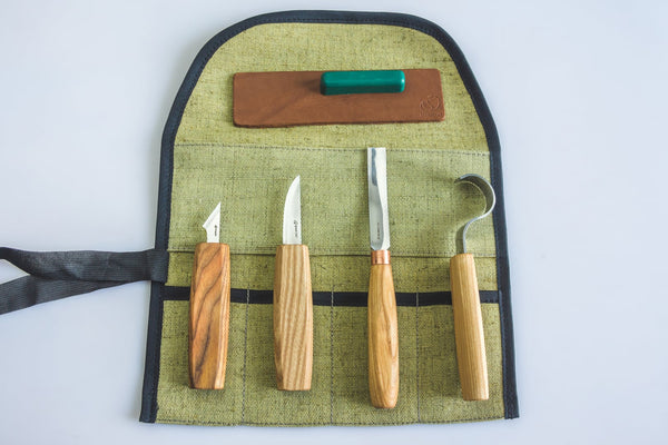 S49 – Holzschnitzwerkzeug-Set zum Löffelschnitzen (inkl. kompaktem Meißel)