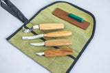 S49L – Holzschnitzwerkzeug-Set zum Löffelschnitzen mit kompaktem Meißel (Linkshänder)