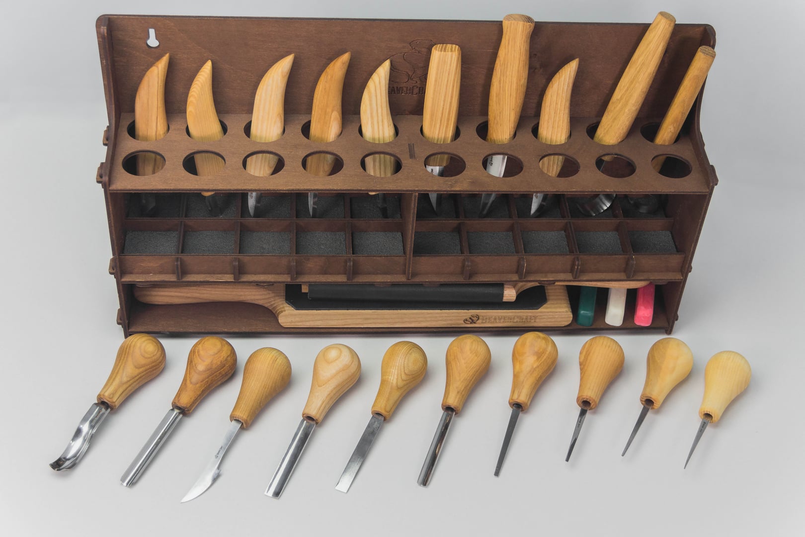 16pc Wood Carving Tool Set With Wood Knives, Carving Tools, Files Sharpening  Stone and Mallet 