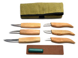 S58 – Einfaches Holzschnitzmesser-Set mit Lederriemen