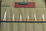 S58 – Einfaches Holzschnitzmesser-Set mit Lederriemen