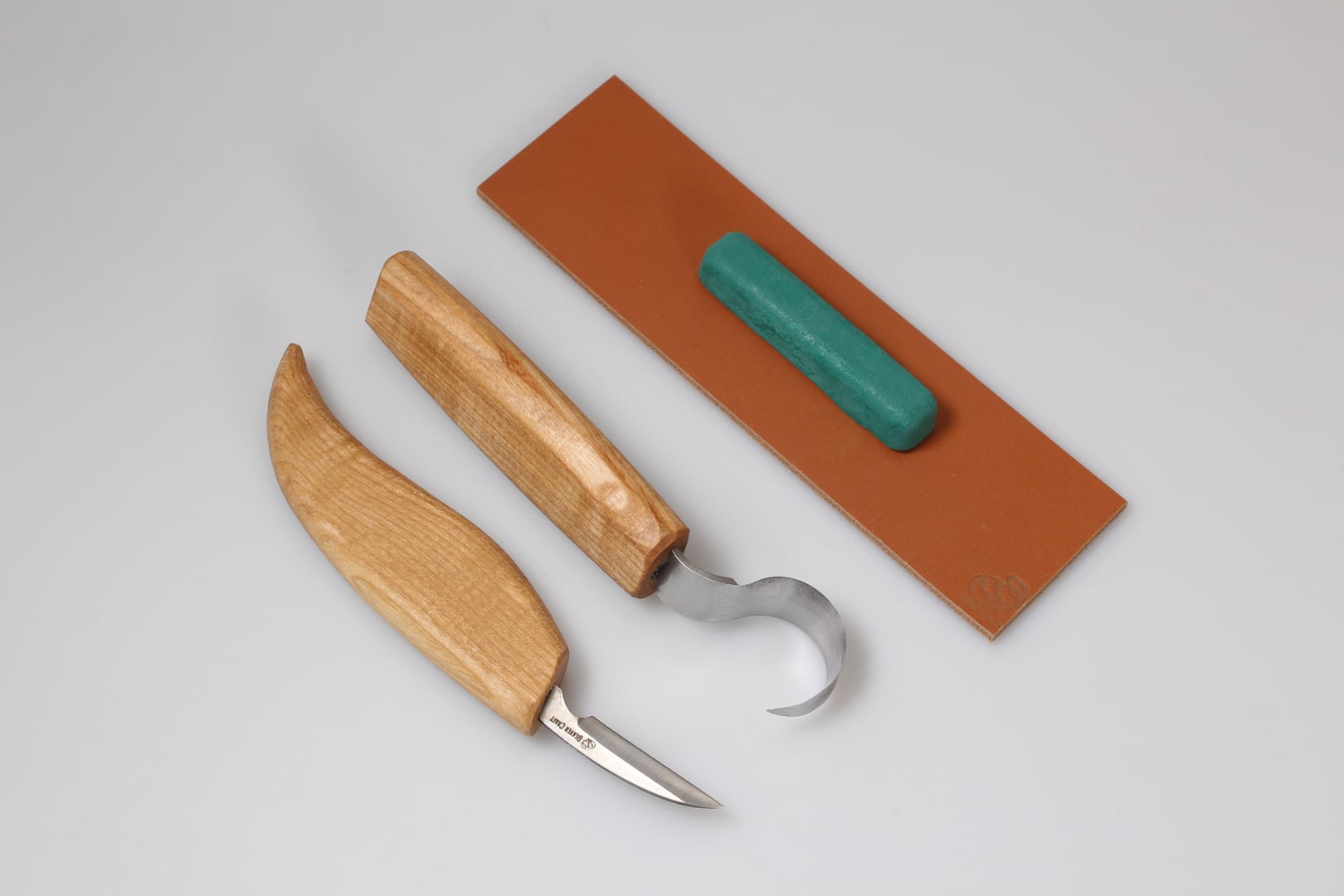 S02L - Löffelschnitzset mit kleinem Messer (Linkshänder)
